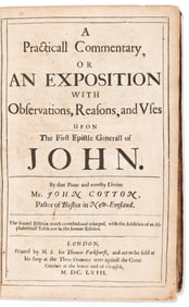 John Cotton. A Practicall Commentary or an Exposition with Observations, Reasons, and Uses upon the