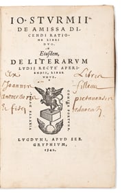 Johann Sturm. De Amissa Dicendi Ratione Liri Duo. A Humanist Sammelband. Lyon: Apud Seb. Gryphium,