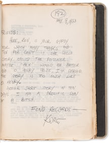 Kurt Vonnegut, Jr. Author's Album Containing Retained Copies of Letters. January 1951-June 1956.