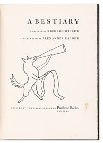Alexander Calder, illus. & Richard Wilbur. A Bestiary. New York: Pantheon Books, 1955.