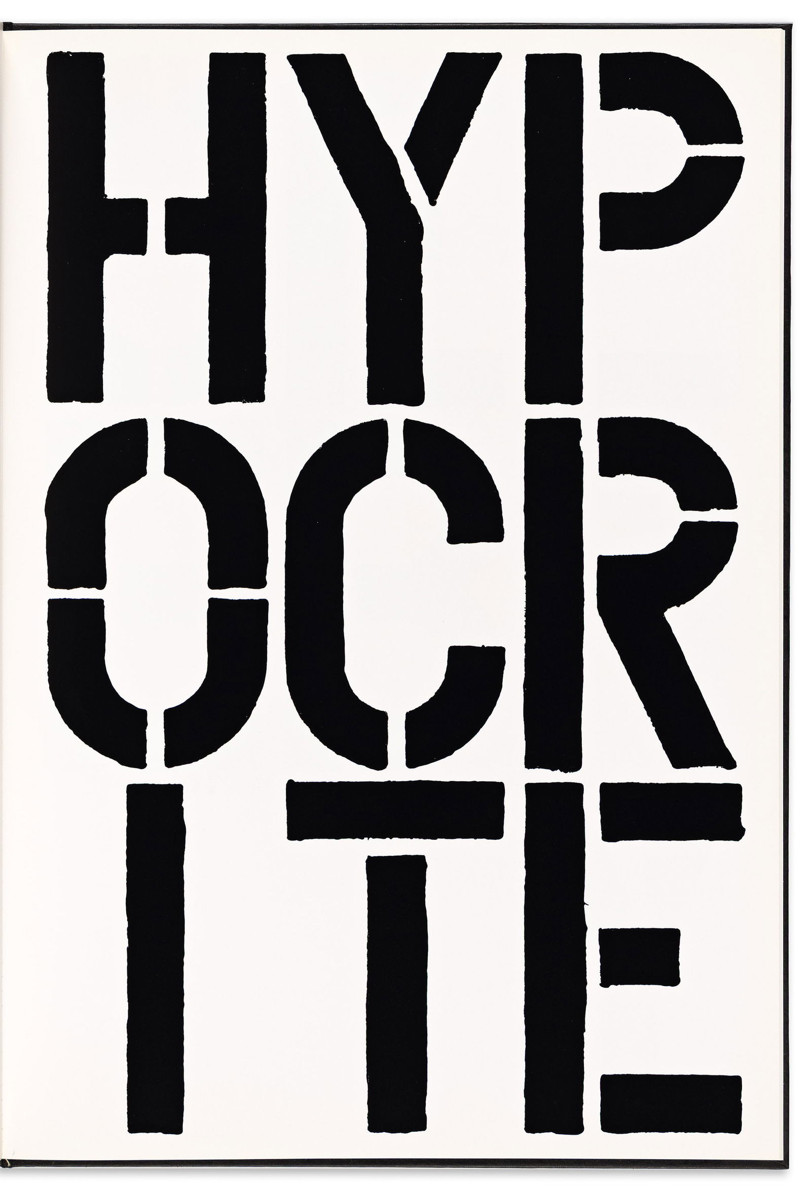 Christopher Wool. Black Book. Cologne: Gisela Captain & New York: Thea Westreich, 1989.: Christopher Wool (b. 1955)Black Book. Cologne: Gisela Capitain & New York: Thea Westreich, 1989.Limited edition, folio; numbered 55 of 350 and signed by Wool in ink on the justification; complete with