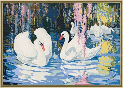 Leopold Krumel (1879-1966) Swans, 1927.