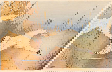 Allen William Seaby (1867-1953) Swans Descending, 1927.