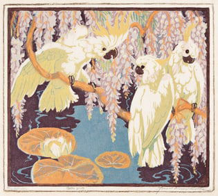 Jessie Arms Botke (1883-1971) The Intruder, circa 1930.