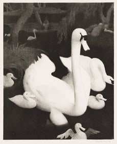 Conrad Buff (1886-1975) Swan & Cygnets, 1937.