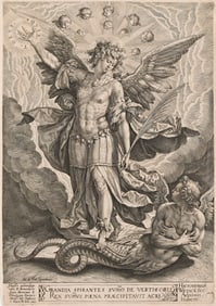 Johannes Wiericx (after Maarten de Vos) St Michael Trampling Satan, 1584.