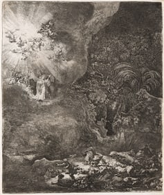 Rembrandt van Rijn (1606-1669) The Angel Appearing to the Shepherds, 1634.