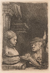 Rembrandt van Rijn (1606-1669) Man Drawing from a Cast, circa 1641.