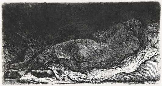 Rembrandt van Rijn (1606-1669) Reclining Female Nude ("La Negresse CouchÈ"),1658.