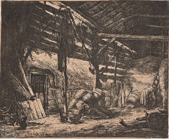 Adriaen van Ostade (1610-1685) The Barn, 1647.