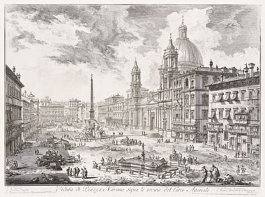 Giovanni B. Piranesi (1720-1778) Veduta di Piazza Navona sopra le Rovine del Circo Agonale, 1751.