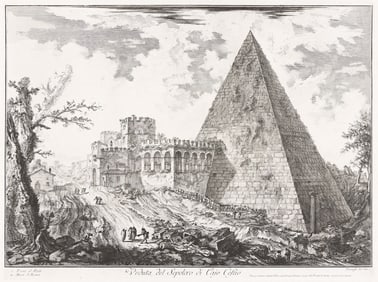 Giovanni B. Piranesi (1720-1778) Veduta del Sepolcro di Cajo Cestio, 1755.
