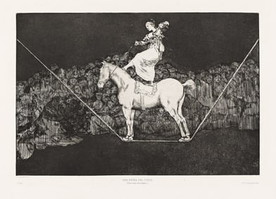 Francisco Goya (1746-1828) Bailando en una Cuerda Floja, circa 1824.