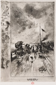 FÈlix-Hilaire Buhot (1847-1898) Un DÈbarquement en Angleterre (Landing in England), 1879.