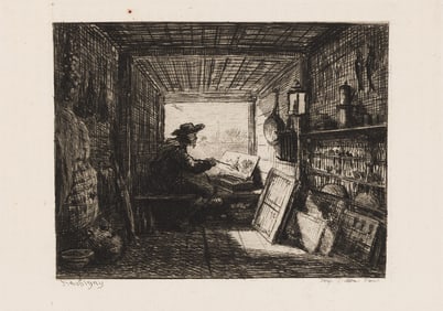 Charles-FranÁois Daubigny (1817-1878) Le Bateau-Atelier, 1861.