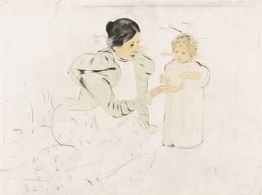 Mary Cassatt (1844-1926) Picking Daisies in a Field, circa 1893.