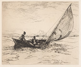 Frank W. Benson (1862-1951) Bound Home, 1918.