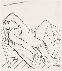 Max Beckmann (1884-1950) Liegende, 1922.