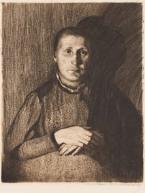 K‰the Kollwitz (1867-1945) Frau mit ‹berandergelegten H‰nden, 1898.