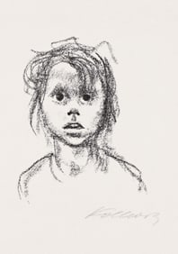 Kathe Kollwitz (1867-1945) Kinderkopf (Lotte Nagel), circa 1925.