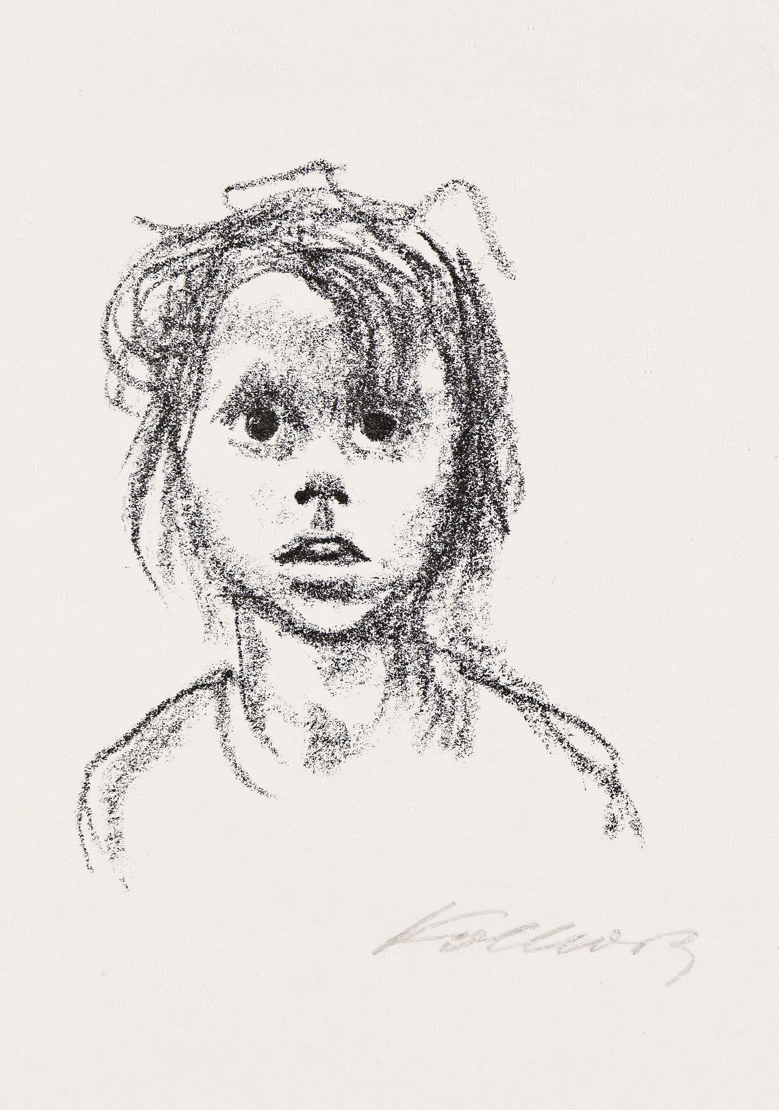 Kathe Kollwitz (1867-1945) Kinderkopf (Lotte Nagel), circa 1925. (1 of 1)