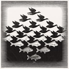 Maurits C. Escher (1898-1972) Sky and Water I, 1938.