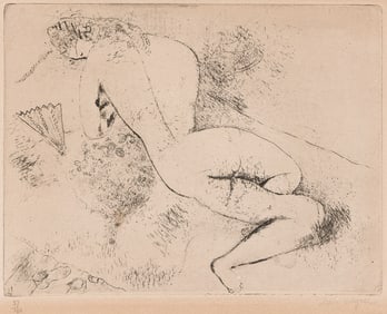 Marc Chagall (1887-1985) Akt mit Facher, 1924.