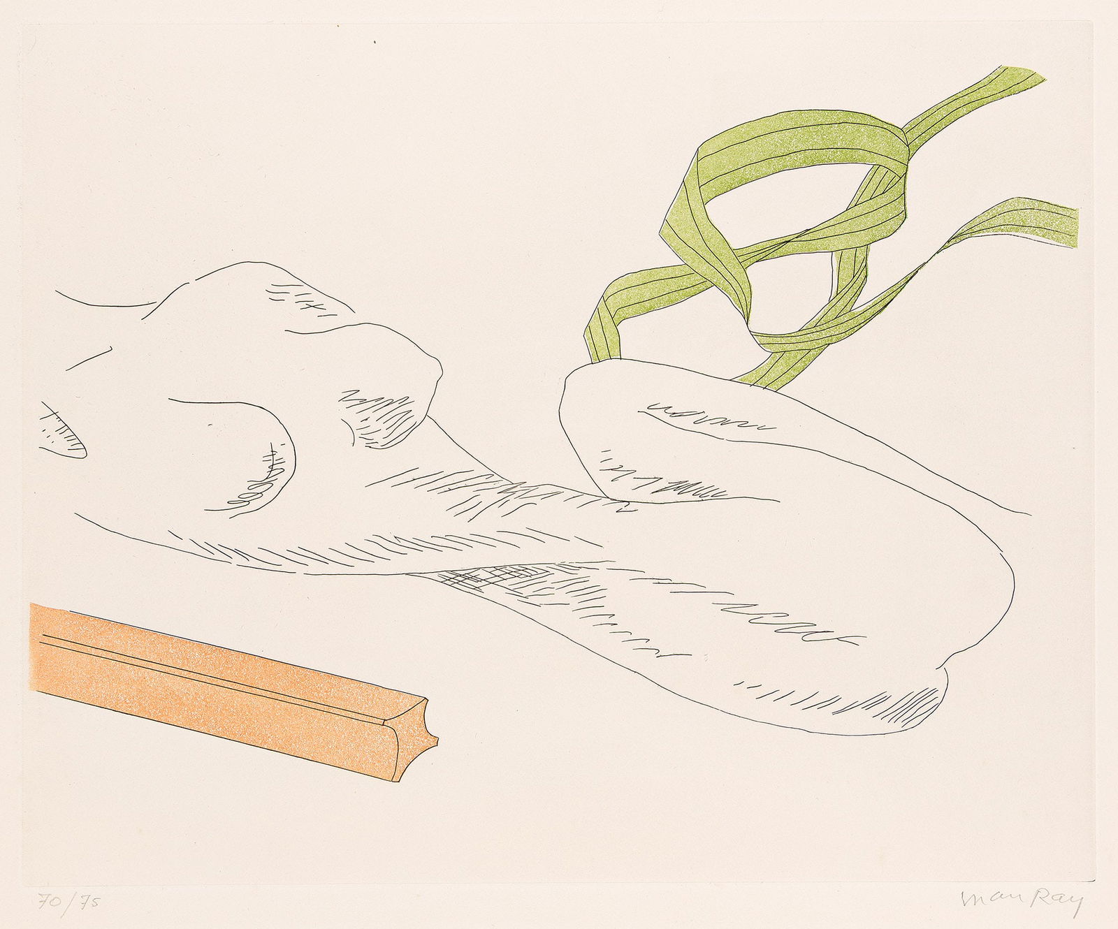 Man Ray (1890-1976) ThÈrËse, 1970.: Man Ray(1890-1976)ThÈrËse.Etching with aquatint, 1970.Signed and numbered 70/75 in pencil, lower margin. Printed by Jacques David, Paris. Co-published by Leon Amiel, New York, and SociÈ