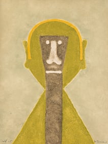 Rufino Tamayo (1899-1991) Cabeza en Amarillo, 1976.
