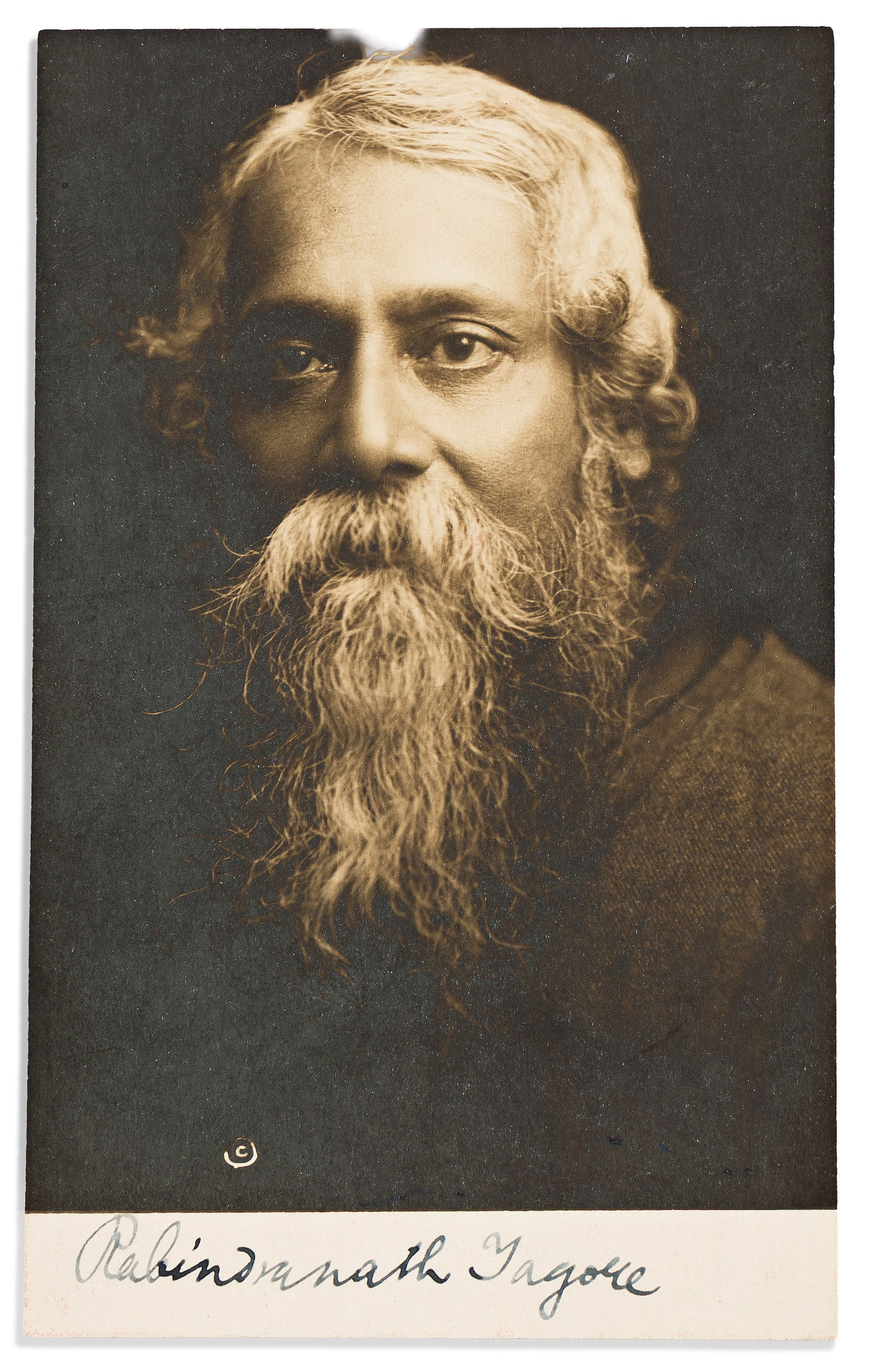 Rabindranath Tagore. Photograph postcard Signed. Np, nd. (1 of 1)
