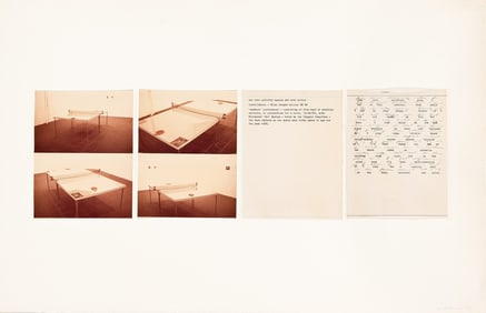 Richard Prince (b. 1949), Art into Activity Equals Art onto Artist, 1976.