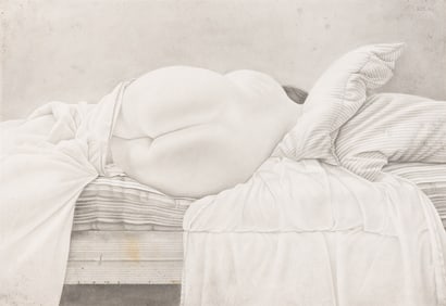 DarÌo Morales (1944-1988), Nude Lying Back With Pillows, 1976.