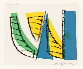 Andy Warhol (1928-1987), Maquette for "U.N. Stamp" (Green, Yellow, Blue), 1979.