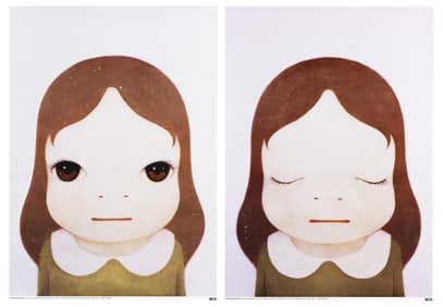 Yoshitomo Nara (b. 1959), Cosmic Girls: Eyes Open/Eyes Closed, 2008.