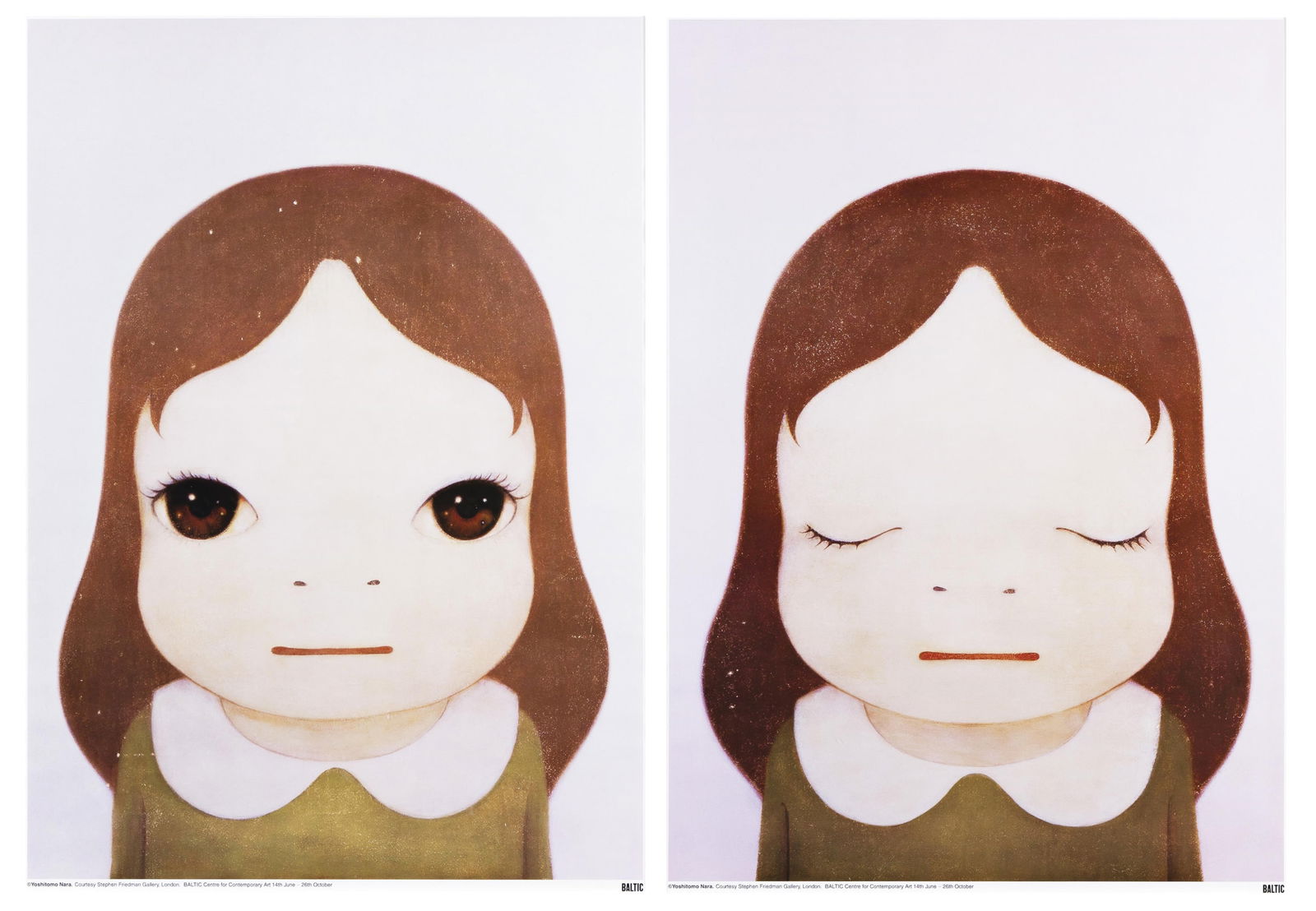 Yoshitomo Nara (b. 1959), Cosmic Girls: Eyes Open/Eyes Closed, 2008. (1 of 3)