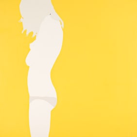 Natasha Law (b. 1970), Almost Nude on Yellow, 2012.