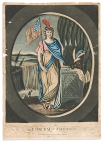 (ALLEGORIES.) An Emblem of America / An Emblem of Europe. London: P. Stampa, 21 April 1800