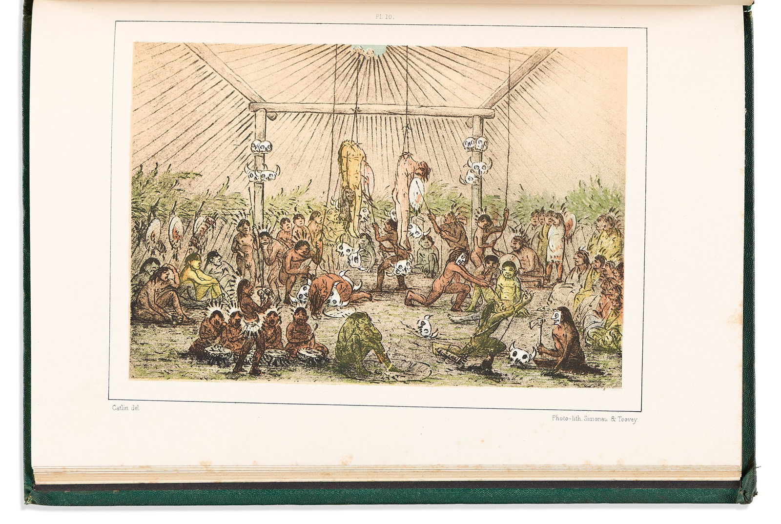 (AMERICAN INDIANS.) George Catlin. O-Kee-Pa: A Religious Ceremony; and other Customs of the Mandans.: George Catlin. O-Kee-Pa: A Religious Ceremony; and other Customs of the Mandans. London, 186713 chromolithograph plates. vi, [2], 52, iii pages. 4to, publisher's cloth gilt, minor wear; minor foxing;