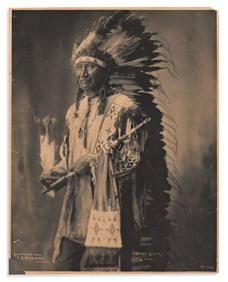 (AMERICAN INDIANS--PHOTOGRAPHY.) Frank Rinehart. Rocky Bear, Sioux. Omaha, NE, 1899