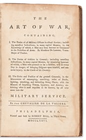 (AMERICAN REVOLUTION--1776.) The Art of War. Philadelphia: Robert Bell, 1776
