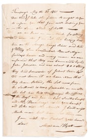 (AMERICAN REVOLUTION--1780.) Abraham Hyatt. A Continental lieutenant's letters describing Loyalist