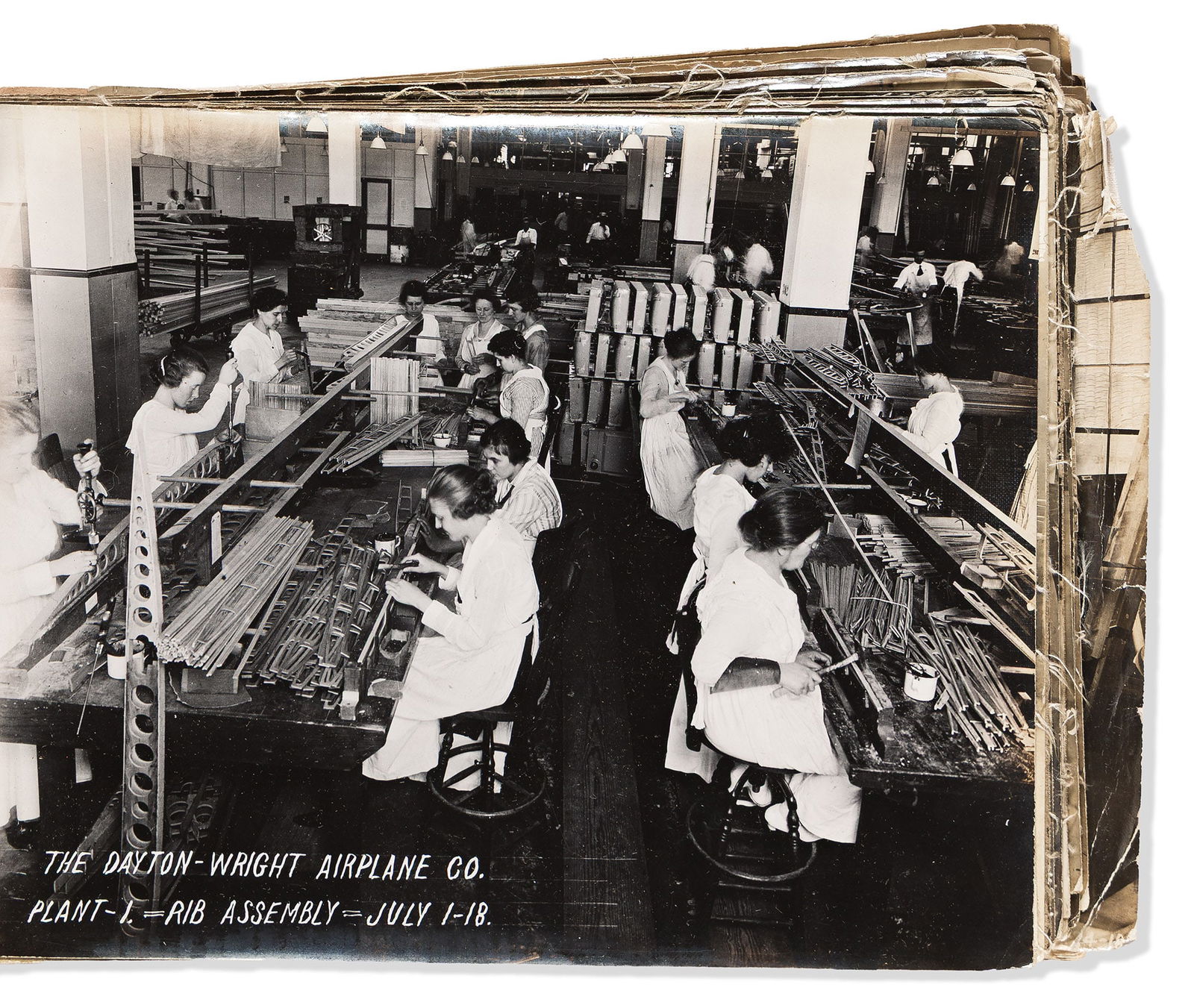 (AVIATION.) Dayton-Wright Airplane Company. Photo album of wartime production at the company's (1 of 4)