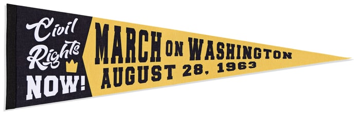 (CIVIL RIGHTS.) Civil Rights Now! pennant from the March on Washington. Washington, 28 August 1963