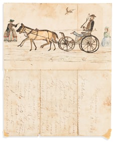 (CVIL WAR--ART.) Letter illustrated with appealing folk art. Madison, MS, 13 December 1863