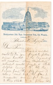 (CIVIL WAR--CONNECTICUT.) Theodore C. Glazier. Soldier's letter on the Emancipation Proclamation.