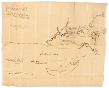 (CIVIL WAR--MAPS.) Manuscript map of a naval expedition to Ochlockonee Bay in Florida, circa late