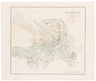 (CIVIL WAR--MAPS.) H. Lindenkohl Map of the City of Richmond, Virginia. No place: U.S. Coast Survey