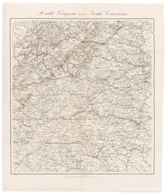 (CIVIL WAR--MAPS.) Charles G. Krebs, lithographer; Middle Virginia and North Carolina, printed map