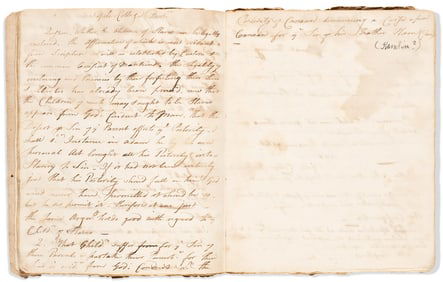 (CONNECTICUT.) David McClure. His debate society manuscript from Yale, and a manuscript sermon.