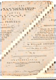 (EARLY AMERICAN IMPRINT.) William Goddard. The Partnership . . . of the Pennsylvania Chronicle.